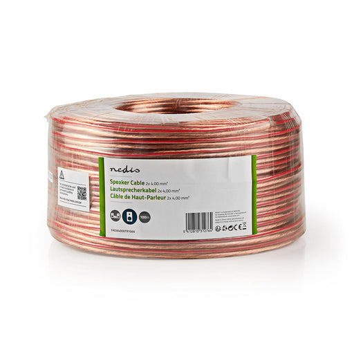 Nedis Speaker Cable - 2x 4.00 mm², CCA, 100.0 m, Transparent - Wrap