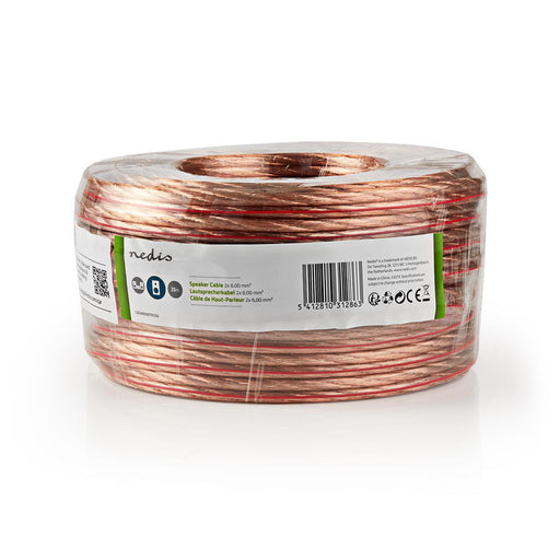 Nedis Speaker Cable - 2x 6.00 mm², CCA, 25.0 m, Transparent - Wrap