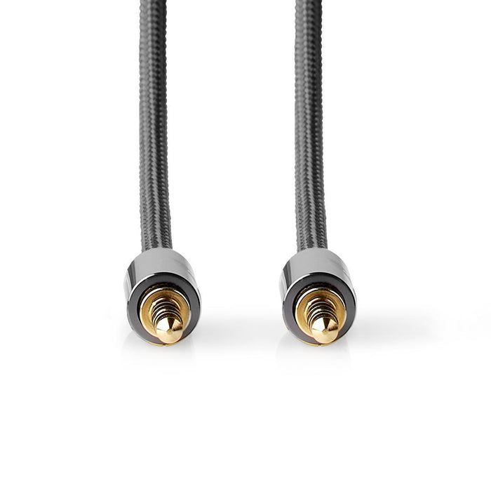 Nedis Stereo Audio Cable - 3.5 mm Male, 3.5 mm Male, Gold Plated, Anthracite / Gun Metal Grey - Cover Window Box