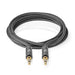 Nedis Stereo Audio Cable - 3.5 mm Male, 3.5 mm Male, Gold Plated, Anthracite / Gun Metal Grey - Cover Window Box