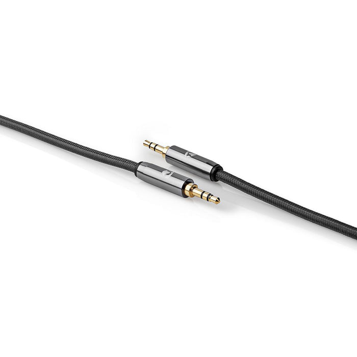 Nedis Stereo Audio Cable - 3.5 mm Male, 3.5 mm Male, Gold Plated, Anthracite / Gun Metal Grey - Cover Window Box