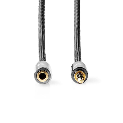 Nedis Stereo Audio Cable - 3.5 mm Male, 3.5 mm Female, Gold Plated, Grey / Gun Metal Grey - Cover Window Box