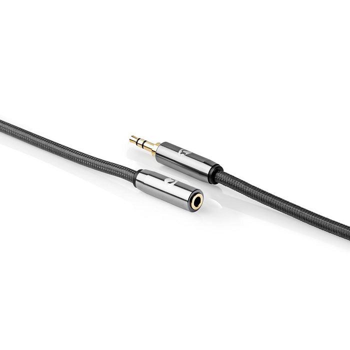 Nedis Stereo Audio Cable - 3.5 mm Male, 3.5 mm Female, Gold Plated, Grey / Gun Metal Grey - Cover Window Box