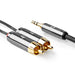 Nedis Stereo Audio Cable - 3.5 mm Male, 2x RCA Male, Gold Plated, Grey / Gun Metal Grey - Cover Window Box