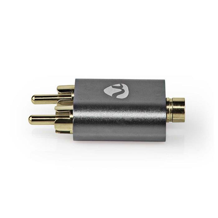 Nedis Stereo Audio Adapter - 2x RCA Male, 3.5 mm Female, Gold Plated, 1 pcs - Cover Window Box