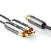 Nedis Subwoofer Cable - RCA Male, 2x RCA Male, Gold Plated, Grey / Gun Metal Grey - Cover Window Box