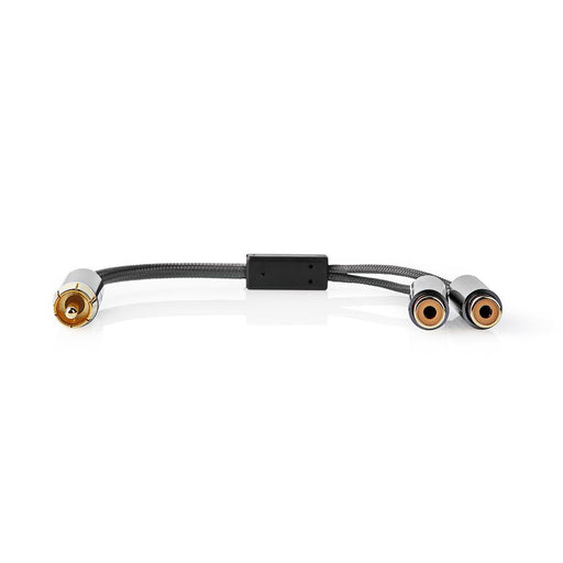 Nedis Subwoofer Cable - RCA Male, 2x RCA Female, Gold Plated, Gun Metal Grey - Cover Window Box