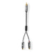 Nedis Subwoofer Cable - RCA Male, 2x RCA Female, Gold Plated, Gun Metal Grey - Cover Window Box