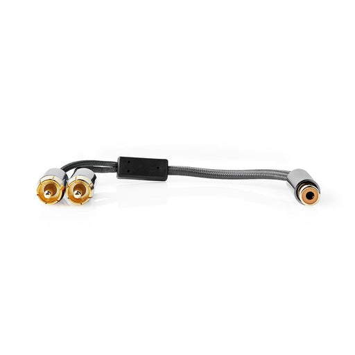 Nedis Subwoofer Cable - 2x RCA Male, RCA Female, Gold Plated, Anthracite / Gun Metal Grey - Cover Window Box