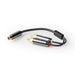 Nedis Subwoofer Cable - 2x RCA Male, RCA Female, Gold Plated, Anthracite / Gun Metal Grey - Cover Window Box