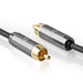 Nedis Subwoofer Cable - RCA Male, RCA Male, Gold Plated, Anthracite / Gun Metal Grey - Cover Box