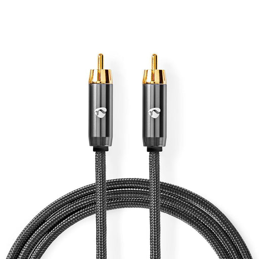 Nedis Digital Audio Cable - RCA Male, RCA Male, Gold Plated, Anthracite / Gun Metal Grey - Cover Window Box