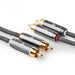 Nedis Stereo Audio Cable - 2x RCA Male, 2x RCA Male, Gold Plated, Grey / Gun Metal Grey - Cover Window Box