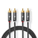 Nedis Stereo Audio Cable - 2x RCA Male, 2x RCA Male, Gold Plated, Grey / Gun Metal Grey - Cover Window Box