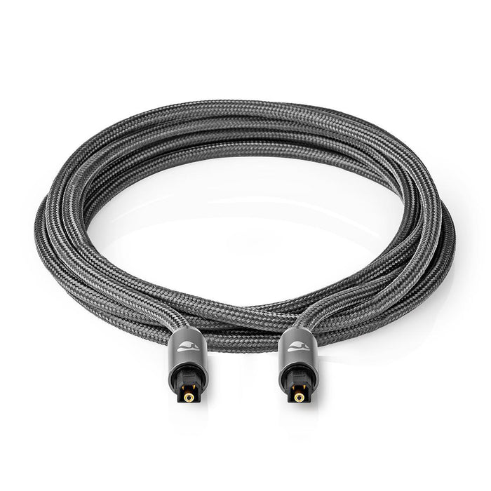 Nedis Optical Audio Cable - TosLink Male, TosLink Male, 1.00 m, Gun Metal Grey - Cover Window Box