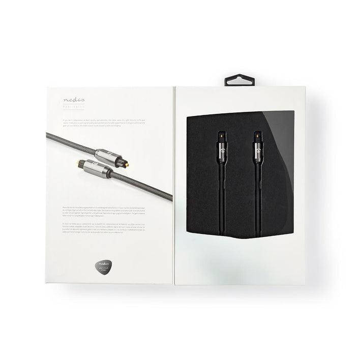 Nedis Optical Audio Cable - TosLink Male, TosLink Male, 1.00 m, Gun Metal Grey - Cover Window Box