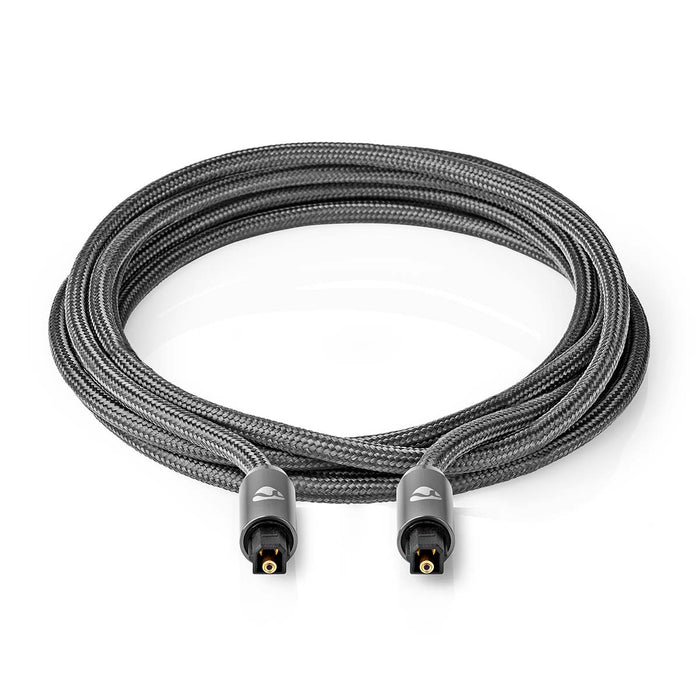 Nedis Optical Audio Cable - TosLink Male, TosLink Male, 5.00 m, Gun Metal Grey - Cover Window Box