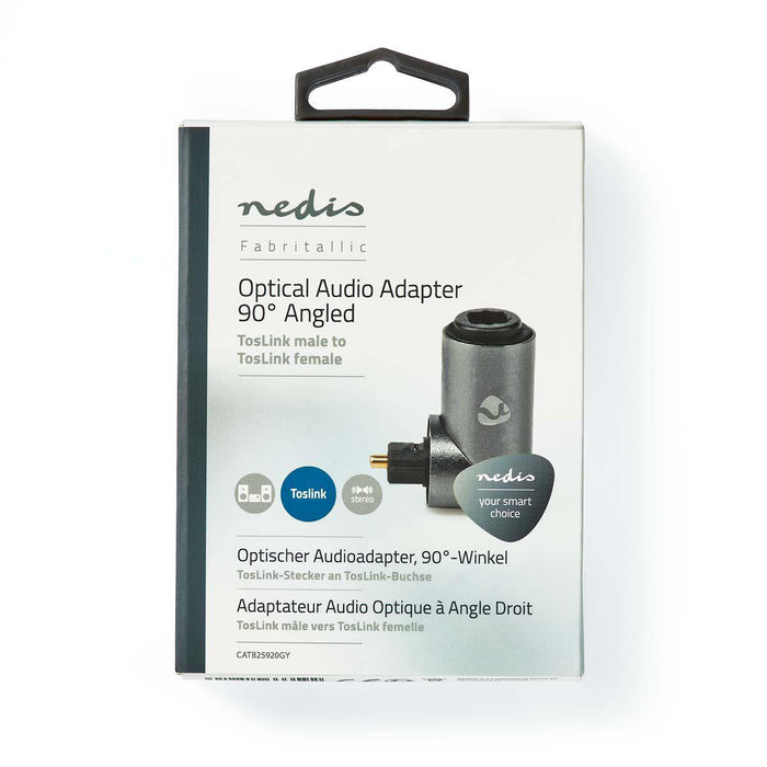 Nedis TosLink Adapter - TosLink Female, TosLink Male, Angled 90°, 1 pcs - Box