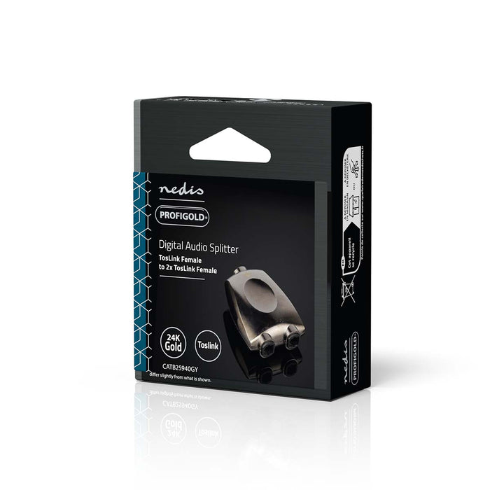 Nedis TosLink Adapter - TosLink Female, 2x TosLink Female, Splitter, 1 pcs - Box