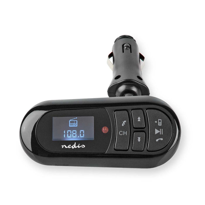 Nedis Car FM Transmitter - Gooseneck, Hands free calling, 0.4", Google Assistant / Siri - Black