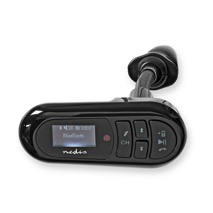 Nedis Car FM Transmitter - Gooseneck, Hands free calling, 0.4", Google Assistant / Siri - Black