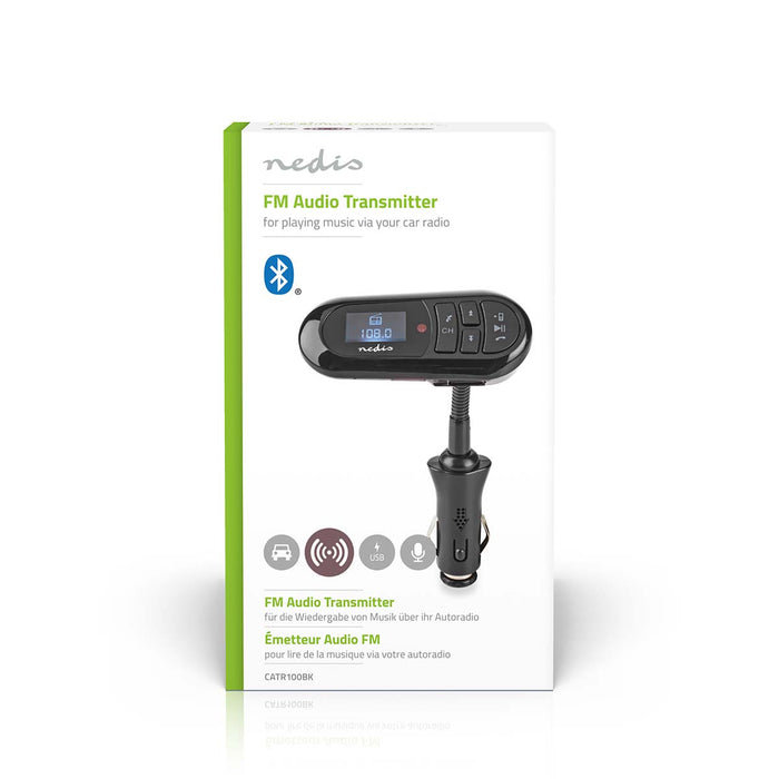 Nedis Car FM Transmitter - Gooseneck, Hands free calling, 0.4", Google Assistant / Siri - Black