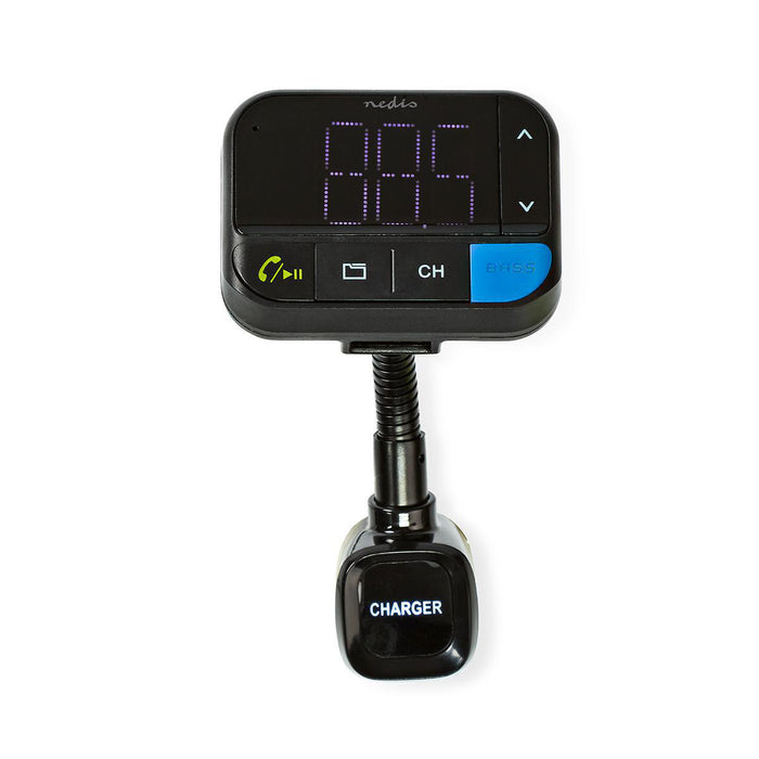 Nedis Car FM Transmitter - Gooseneck, Hands free calling, 1.5", Google Assistant / Siri - Black