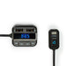 Nedis Car FM Transmitter - Fixed, Hands free calling, 0.8", Google Assistant / Siri - Black / Grey