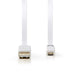 Nedis USB Cable - USB 2.0, USB-A Male, USB Micro-B Male, White - Polybag