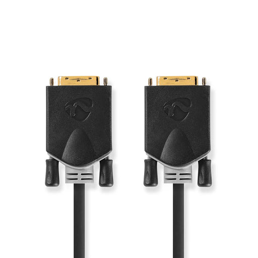 Nedis DVI Cable - DVI-D 24+1-Pin Male, DVI-D 24+1-Pin Male, 2560x1600, Anthracite - Blister