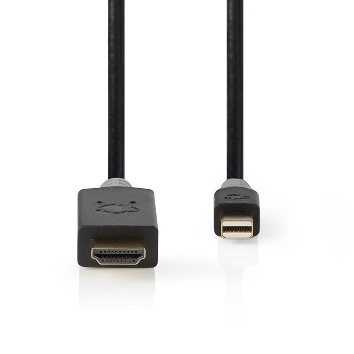 Nedis Mini DisplayPort Cable - DisplayPort 1.4, Mini DisplayPort Male, HDMI Connector, Anthracite - Window Box