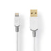 Nedis Lightning Cable - USB 2.0, Apple Lightning 8-Pin, USB-A Male, Grey / White - Window Box