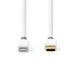 Nedis Lightning Cable - USB 2.0, Apple Lightning 8-Pin, USB-C Male, White - Box