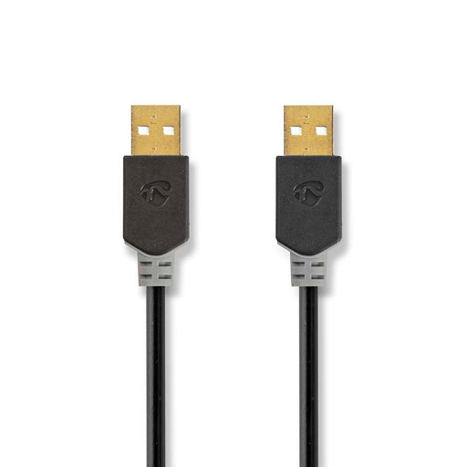 Nedis USB Cable - USB 2.0, USB-A Male, USB-A Male, Anthracite - Box