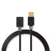 Nedis USB Cable - USB 2.0, USB-A Male, USB-A Female, Anthracite - Box