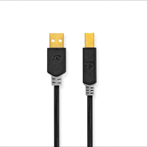 Nedis USB Cable - USB 2.0, USB-A Male, USB-B Male, Anthracite - Box