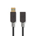 Nedis USB Cable - USB 3.2 Gen 1, USB-A Male, USB-A Female, Anthracite - Box