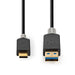 Nedis USB Cable - USB 3.2 Gen 1, USB-A Male, USB-C Male, Anthracite - Window Box