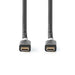 Nedis USB Cable - USB 3.2 Gen 2x2, USB-C Male, USB-C Male, Anthracite - Window Box