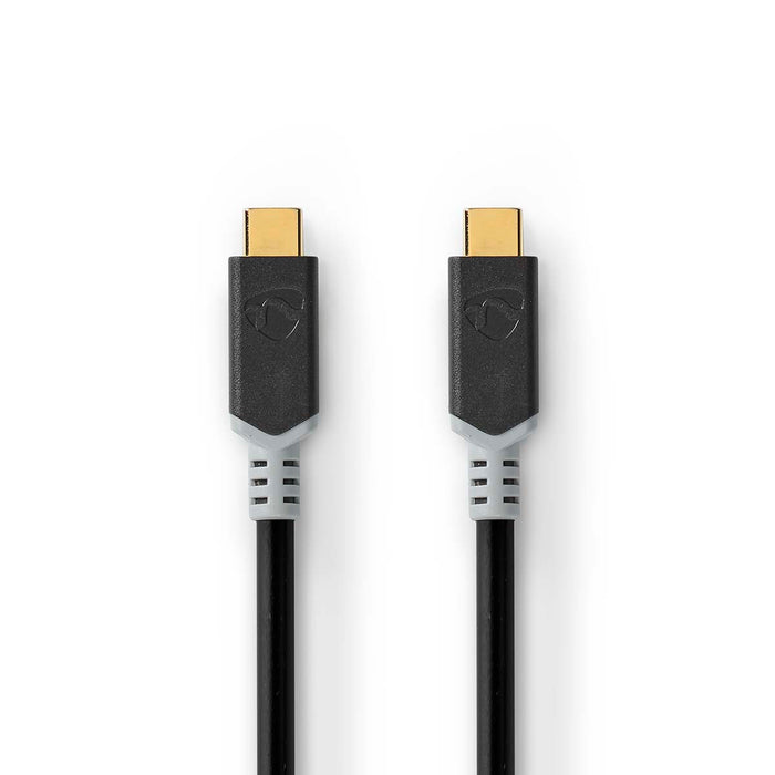 Nedis USB Cable - USB 3.2 Gen 2x2, USB-C Male, USB-C Male, Anthracite - Window Box