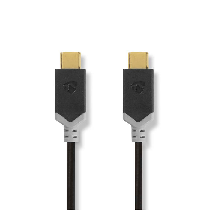 Nedis USB Cable - USB 3.2 Gen 1, USB-C Male, USB-C Male, Anthracite - Window Box