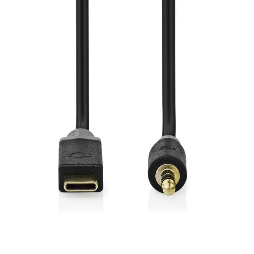 Nedis USB Adapter - USB 2.0, USB-C Male, 3.5 mm Male, Black - Box