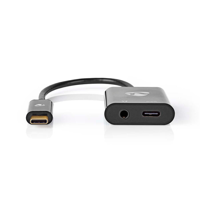 Nedis USB Adapter - USB 3.2 Gen 1, USB-C Male, USB-C Female / 3.5 mm Female, Black - Window Box