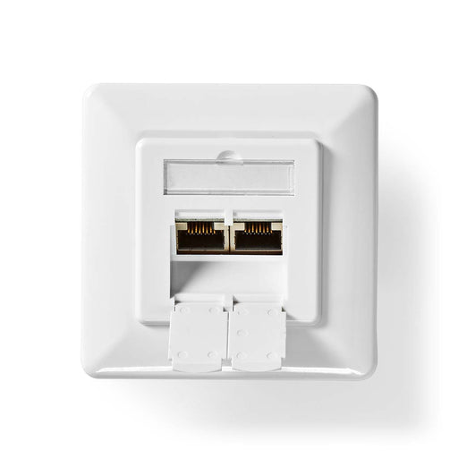 Nedis Network Wall Box - In-Wall, 2 port(s), CAT6, White - Box