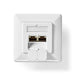 Nedis Network Wall Box - In-Wall, 2 port(s), CAT6, White - Box