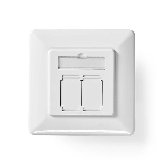 Nedis Network Wall Box - In-Wall, 2 port(s), CAT6, White - Box