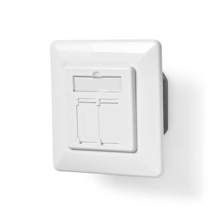 Nedis Network Wall Box - In-Wall, 2 port(s), CAT6, White - Box