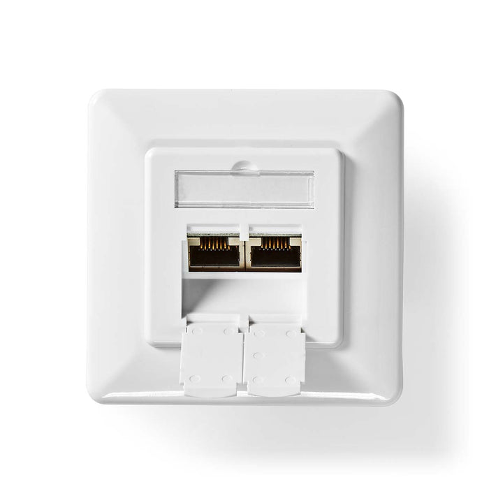 Nedis Network Wall Box - In-Wall, 2 port(s), CAT6a, White - Box