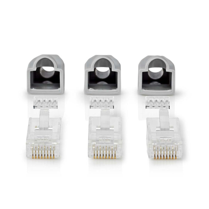 Nedis RJ45 Connector - Male, Solid UTP CAT6, Straight, Grey - Box