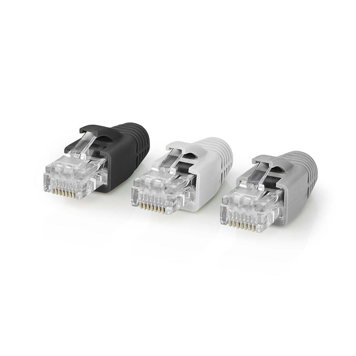 Nedis RJ45 Connector - RJ45 Pass Through, Solid/Stranded UTP CAT6, Straight, Black / Grey / White - Box